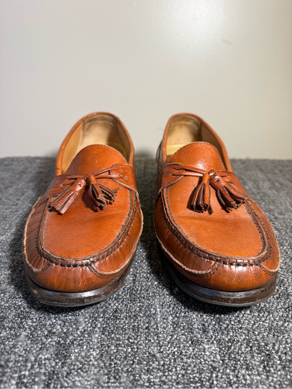 Bostonian Mens Tassel Loafers in Cognac Size 13